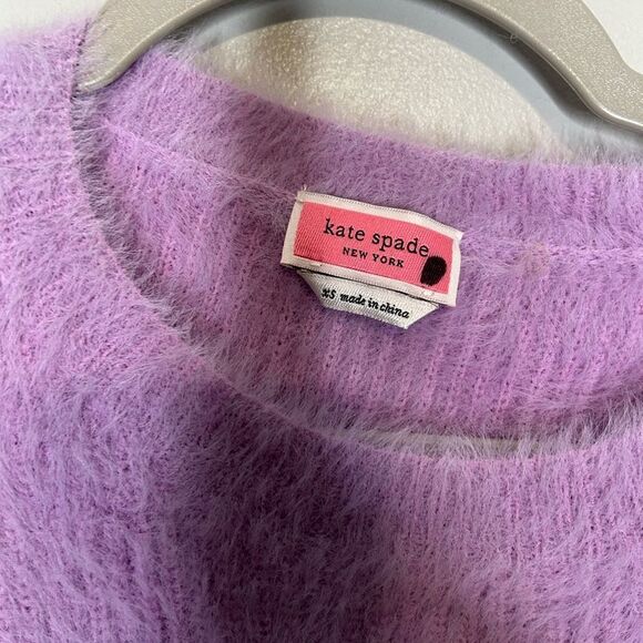 Kate Spade Fuzzy Crewneck Lilac Sweater - Picture 6 of 8